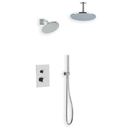 PS109 - Otella Shower Set with Handheld, Wall Mount Shower Head, Ceiling Mount Shower Head Round & Square Artos US Chrome