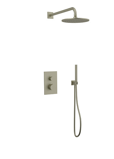 PS141 - Otella Shower Set with Hand Held, Wall Mount Shower Head Round/Square Artos US Brushed Nickel