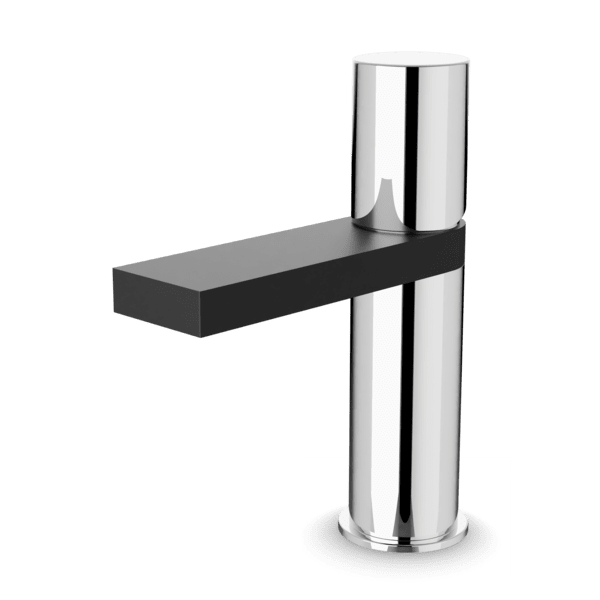 F301-2 - Novi Square & Round Single Hole Lavatory Faucet, Split Finish Artos US Chrome/Black