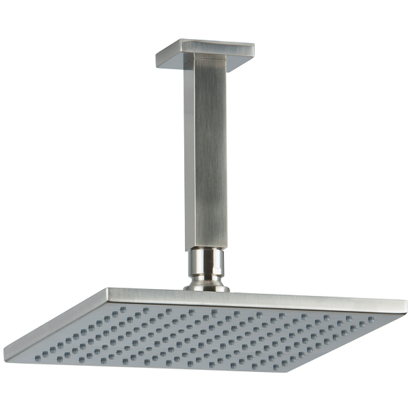 F703-2/5 - 8" Shower Rainhead Ceiling Mount 4.75" Arm, Square Artos US Brushed Nickel