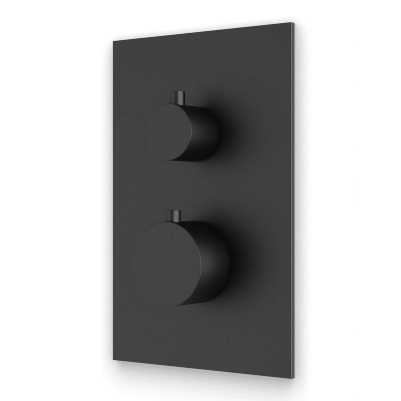 F903B-60TK - Square & Round Thermostat with 3-Way Diverter & Off Position Trim Kit Artos US Matte Black