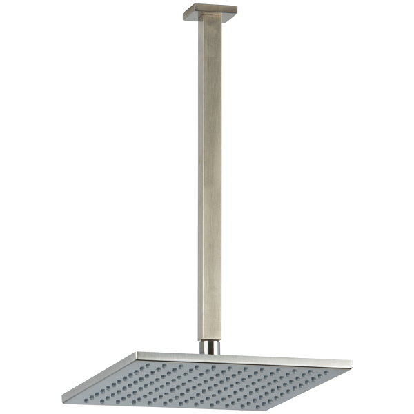 F907-53 - 10" Shower Rainhead Ceiling Mount 14" Arm, Square Artos US Brushed Nickel