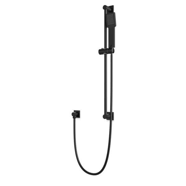 F907-81 - Square Flexible Hose Slidebar Kit with Separate Water Outlet Artos US Matte Black 