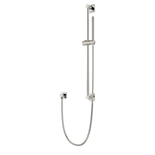 F907-85 - Square + Round Flexible Hose Slidebar Kit with Separate Water Outlet Artos US Polished Nickel 