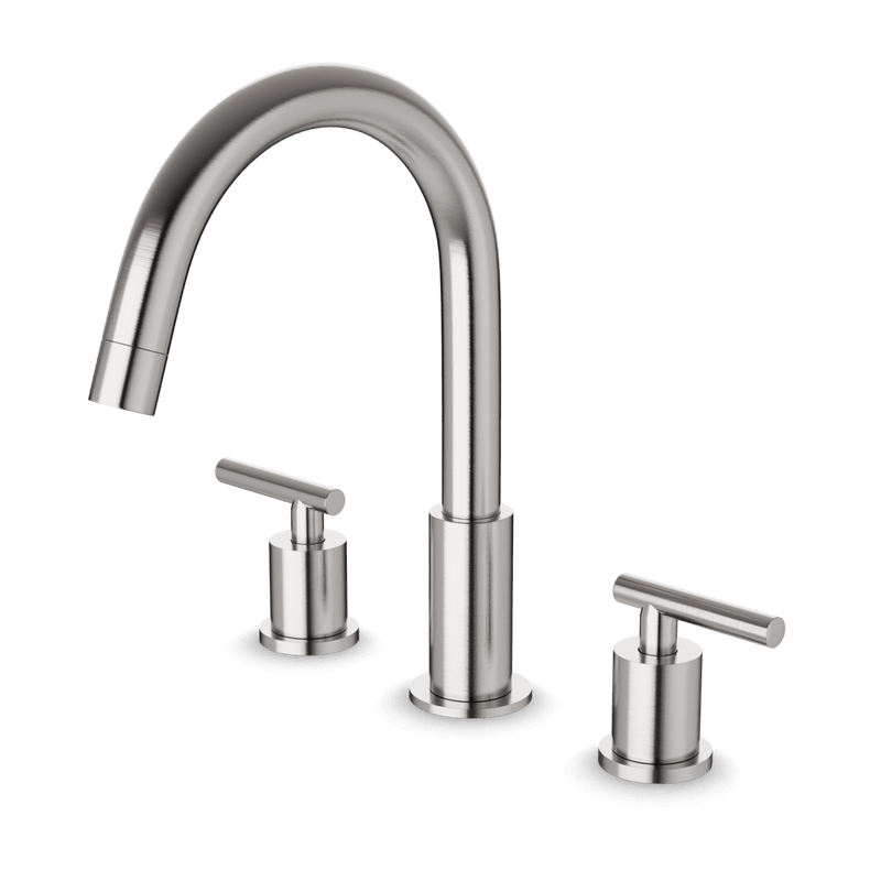 FS310 - Trova 8" Lav Faucet Round Lever Handles Artos US Brushed Nickel