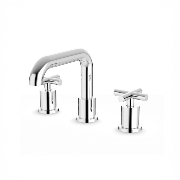 FS314 - Round 8" Widespread Lavatory Faucet with Low Spout & Cross Handles Artos US Chrome