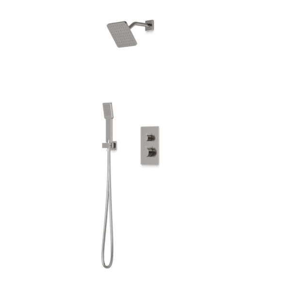 TS071 - Trova Square Thermostatic Shower Trim Kit with Hand Held Shower Artos US Brushed Nickel