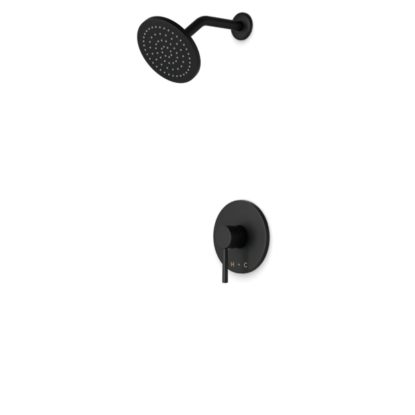 TS151 - Trova Round Pressure Balance Shower Trim Kit with Rain Head Artos US Black