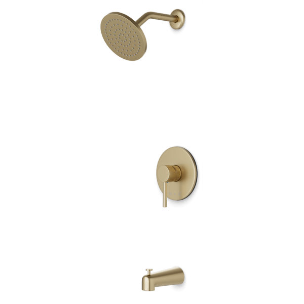 TS152 - Trova Round Pressure Balance Tub / Shower Trim Kit with Rain Head Artos US Satin Brass