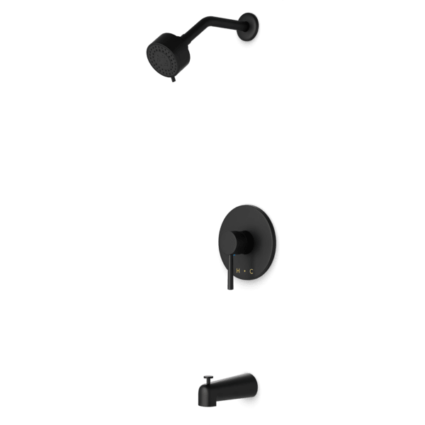 TS162 - Trova Round Pressure Balance Tub / Shower Trim Kit Artos US Black