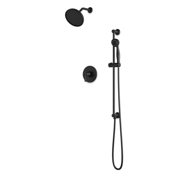 TS284 - Classic 2-Way Pressure Balance Shower Trim Kit with Hand Held Shower on Integrated Slide Bar Artos US Matte Black 